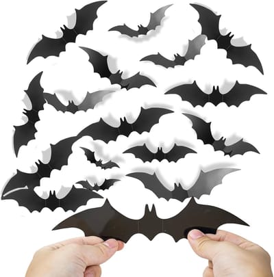 3D Muurstickers voor Halloween met Zwarte PVC Vleermuizen - Grote Decoratie voor Raam en Wand, Griezelige Versiering voor Feest en DIY Decoratie