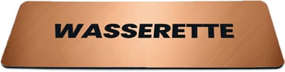 Deurbordje Brons/Koper-look met tekst wasserette - Formaat 150 x 50 mm x 1,6 mm - Zelfklevend | Luxe uitstraling | Geborstelde Koper/Brons toplaag | Gratis Verzending | Decoporta