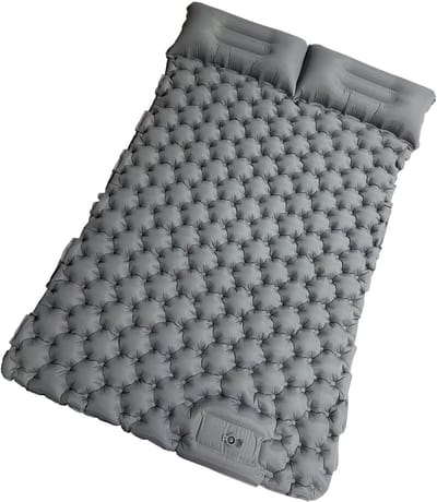 Luchtmatras Camping - Opblaasbaar Bed - Kamperen Buiten - Ingebouwde Pomp - 196 x 125 x 9 cm - Lichtgrijs