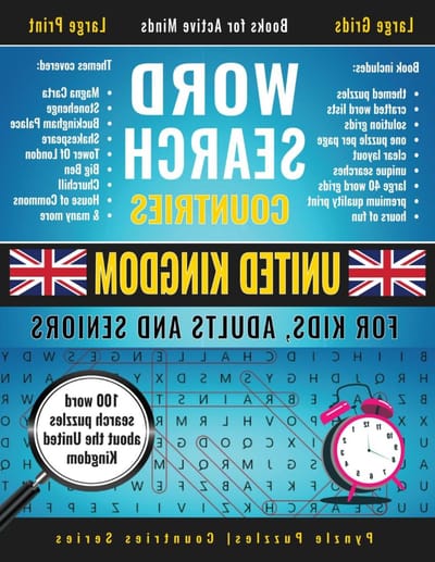 Woordzoekboek Landen - Puzzelboek - Ontspanning en Leren - Grote Letter Puzzels - 21.59 x 27.94 cm - Niet gespecificeerd