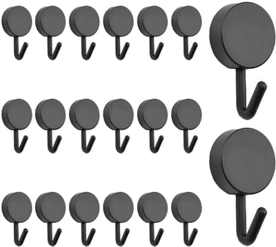Zelfklevende haken, robuuste kunststof haken, wandsleutelhaken, kousenhouders voor thuis, keuken, badkamer, kantoor, deur, zwart, 20 stuks
