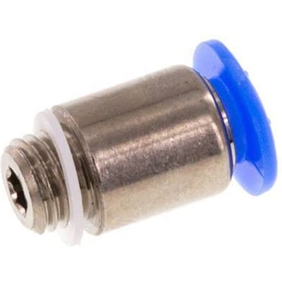 4mm x M 6 x 0.75 Messing/POM Insteekfitting buitendraad Binnenzeskant Compact Ontwerp NBR [5 Stuks]