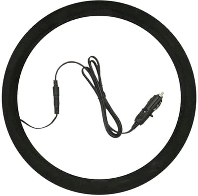 Dailygoods- Verwarmde Stuurhoes Snel Opwarmen Tot 100-120℉ - Universele Maat - Suède Stof - Diameter 380 mm - Lichtgewicht - Comfortabele Verwarming - Stuurwielhoes