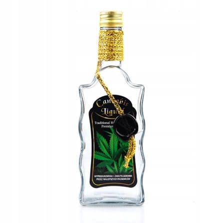 Bimberek Cannabis Liquid - Decoratieve Fles - 500ml - Sterk Glas - Zuur- en Roestbestendig