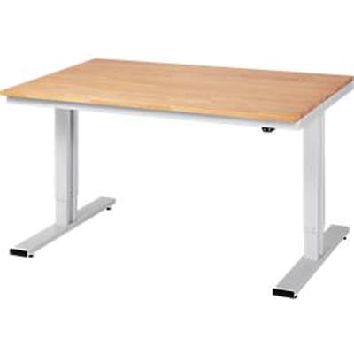 Werktafel serie adlatus 300, massief beuken blad, B 1500 x D 800 x H 720-1120 mm