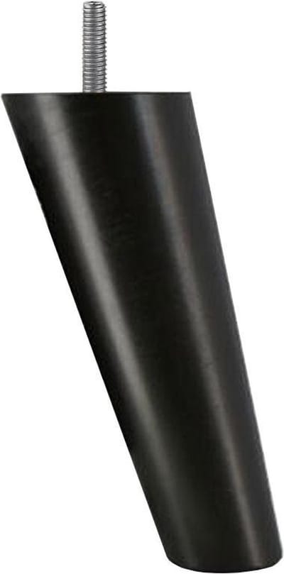 Meubelpoot zwart conisch Ø 5 cm / 3,5 cm en hoogte 12,5 cm van massief hout (M8) - Set van 4 stuks