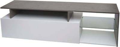 TV-rek MCW-L35, lowboard TV-tafel dressoir TV-meubel ladekast, hout 47x170x40cm opbergvak, wit betonlook
