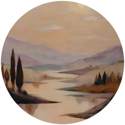 Glasschilderij Landschap II - Ø 70 - Glas - REINDERS
