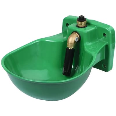 Excellent Drinkbak + Staaf met leidingklep G51 - gemailleerd - Drinkbak G51 - Drinkbak boerderijdieren - Kunststof Groen
