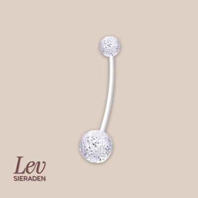 Lev Sieraden - 1.6x38mm zwangerschaps piercing - Glitter bombs - UV acryl piercing - PTFE/Bioplast/Bioflex