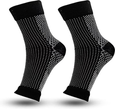 Klikkopers® - Neuropathie Sokken - Maat 38-42 - Compressie Sokken - Neuropathie Sokken Zonder Tenen - Compressiesokken - Slaapsokken - Bedsokken - Massagesokken - Zwart