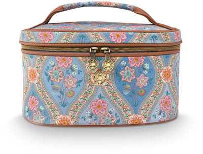 Pip Studio - Cleo Make-up Tasje Dames - Toilettas - Ornamento - Blauw - 26x16x16cm
