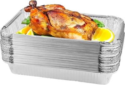25 Pack Aluminium Bakvormen 31 x 20 x 5cm - Ideaal voor BBQ, Koken, Bakken en Roosteren