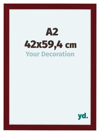 Your Decoration - Fotolijst A2 42x59,4 cm - MDF - Wijnrood Geveegd - Como