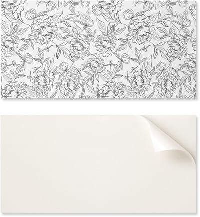 Zelfklevend vinylpaneel voor een tienerkamer, 100x50 cm, bloemenpatroon met bladeren.