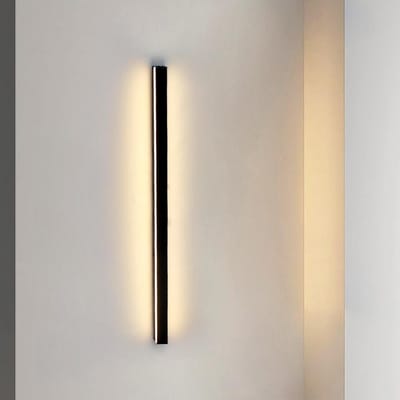 NETTLIFE Wandlamp LED - 60CM - Wandlamp Binnen - zwart - moderne wandverlichting - 3000K Warm wit Licht - lange hal lamp - 21W - Metaal - Slaapkamer lamp - voor Woonkamer | Keuken | Hotel
