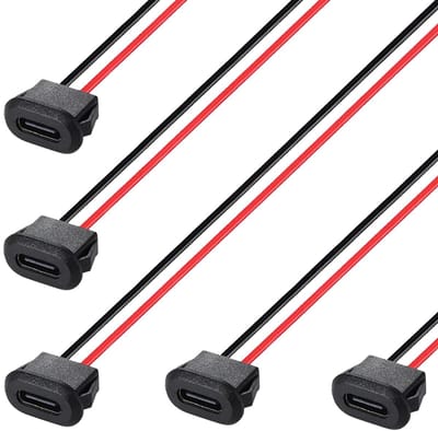Allecto - Snellaad USB C-connector - Vrouwelijke 2-draads aansluiting - Hoge kwaliteit - Betrouwbaar - 3A snellaadtype - Geschikt voor diverse appa...