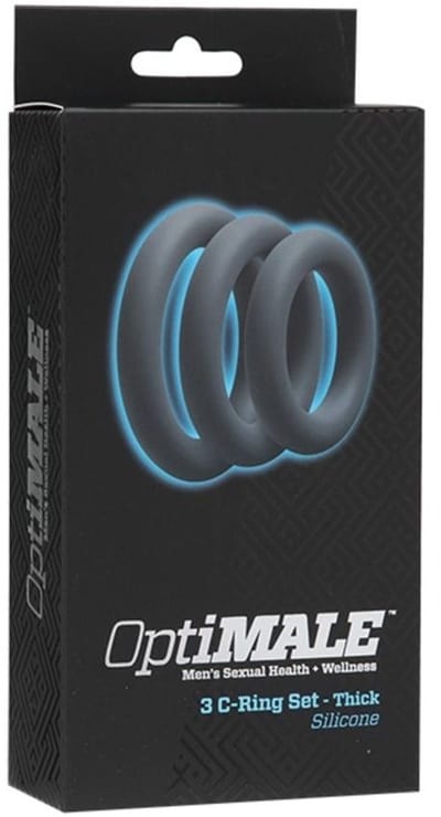 OptiMALE Driedelige Cockring Set - Grijs