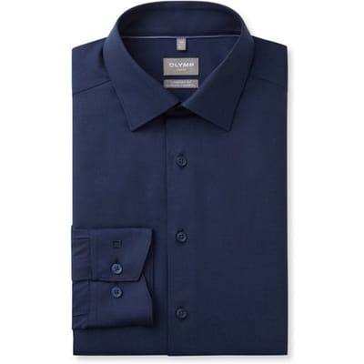 OLYMP Luxor 24/Seven Overhemd, Comfort Fit, New Kent, Marineblauw