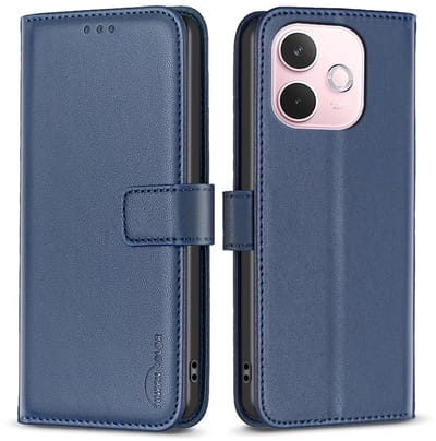 BINFEN Hoesje - Geschikt voor OPPO A5 Pro 5G Hoesje - BINFEN Color Book Case - Blauw