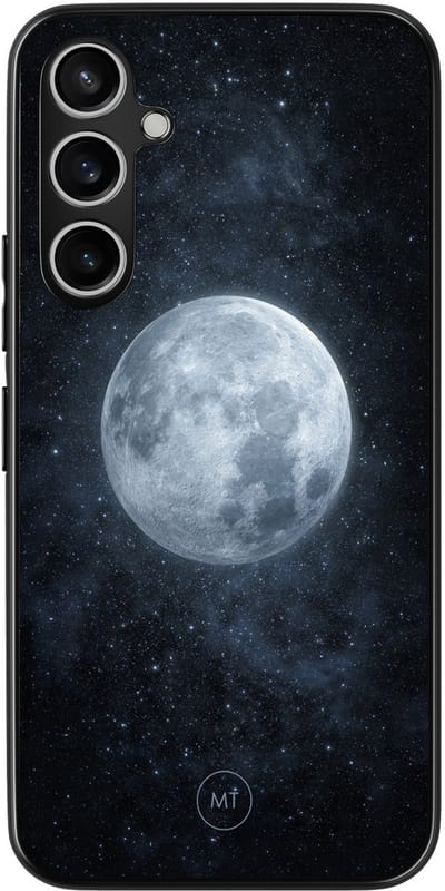 Hoesje geschikt voor Samsung Galaxy S23 FE - Maan - TPU Hard Case Backcover - Blauw - Mooie Telefoonhoesjes
