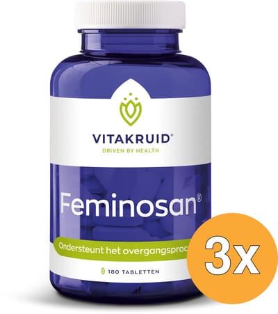 3x Vitakruid Feminosan Overgang Complex Oa Rode Klaver & Hop (180 tabletten)