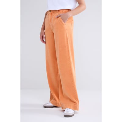 Summum Woman Flared Pants Fluid Stretch Cord Orange Size: 38 | Wide-Leg & Flared Pants Outlet | Dames | Oranje