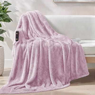 Zachte Flanellen Plaid - Grote Fleece Deken van 127 x 178 cm in Lila en Paars