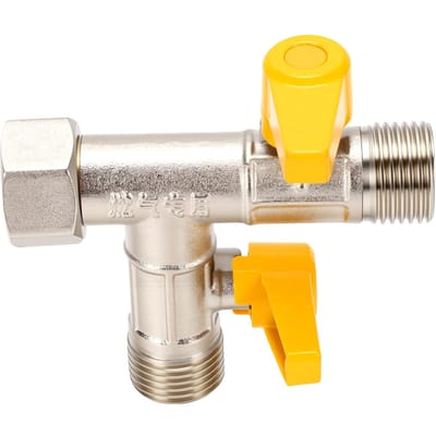 Messing 3-weg gasafsluiter G1 2 inch T-stuk Splitter Fitting voor Gasleidingen Waterverwarmers