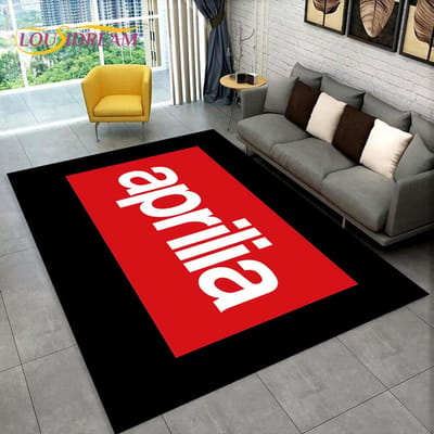 HD Aprilia Racing Motorfiets Logo Tapijt Vloerkleed voor Thuis Woonkamer Slaapkamer Bank Deurmat Decor, kinderkamer Vloerkleed Antislip Vloermat 3D 80*120cm