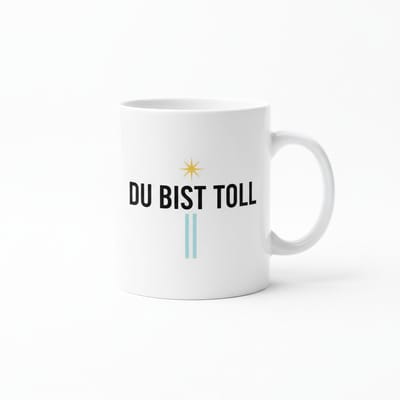 Du Bist Toll Mok – Minimalistische Positieve Tekst Koffiemok – 330 ml Keramische Mok