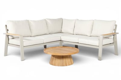 Belito Lotte Loungeset Hoekbank Nr. 8 | Taupe Aluminium | 220 x 220 cm | 5-persoons