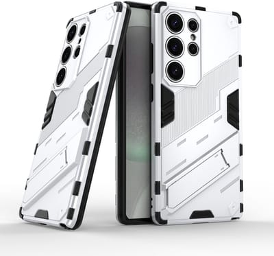 Solidenz StandGuard Xtreme geschikt voor Samsung Galaxy S25 Ultra hoesje - Wit
