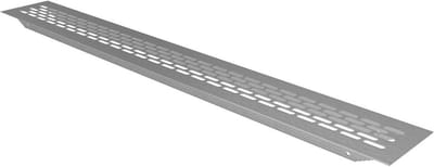 Ventilatierooster Aluminium - Luchtuitwisseling rooster - Luchtcirculatie Verbeteren - Ovale gaten - 60 x 484 mm - Roestvrijstalen look