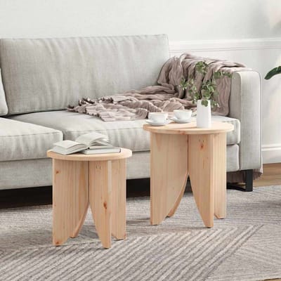 vidaXL - Salontafel - 2 - st - Naturel - 41,5 - x - 41,5 - x - 44 - cm