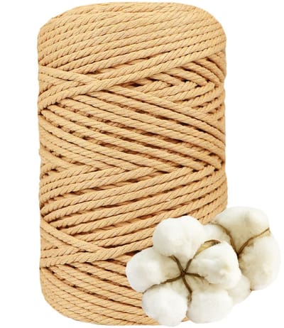 Macramégaren 5 mm x 100 m, katoenen garen, macramé, koord voor DIY macramé, wandbehang, bloemenhanger, kerstdecoratie, cadeaus voor goede vrienden, plantenhanger, boho-decoratie, bruin