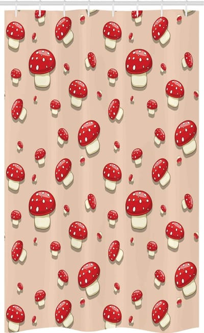 ABAKUHAUS Douchegordijn Stal 12096 – Cartoon-paddenstoelen – 120x180