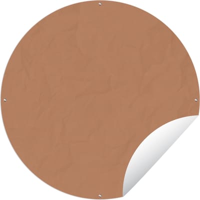 Tuincirkel Bruin - Abstract - Oranje - Design - 60x60 cm - Ronde Tuinposter - Buiten