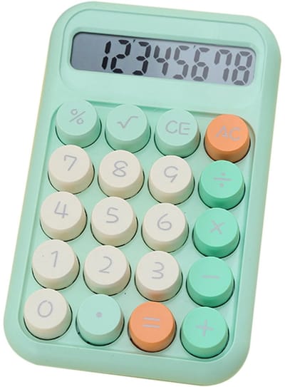 Mechanische schakelrekenmachine, voorzien van een groot lcd-scherm en grote knoppen, klein en schattig, een eenvoudige rekenmachine met vier functies.