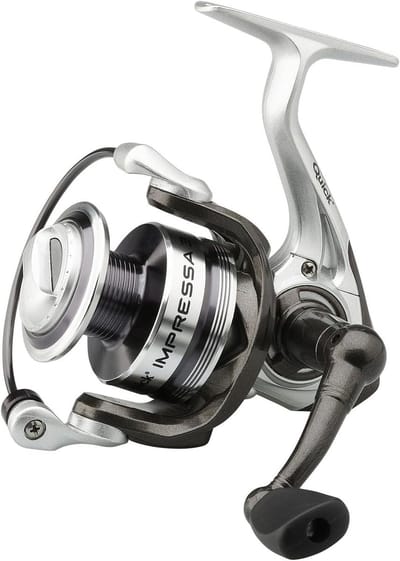 Vismolen Spinning - Visrol - Forel Baars Snoek - 2+1 Kogellagers - 223 Gram - Zilver Zwart
