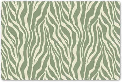 Placemats 45x30 cm - Placemat kunststof - 1 stuk - Zebra - Motief - Groen - Borden onderleggers - Decoratie voor op tafel - Keuken tafeldecoratie accessoires - Vinyl onderlegger - Tafelversiering