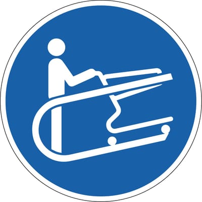 Winkelwagen vasthouden sticker - ISO 7010 - M060 200 mm