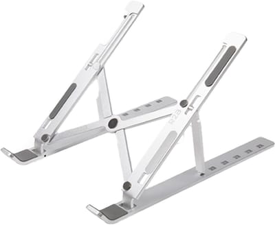R2B Laptop standaard Verstelbaar en Opvouwbaar - 10 t/m 17 inch - Laptopstandaard - Laptop Stand - Laptopverhoger - Laptop Houder - Tablet Standaard - Zilver