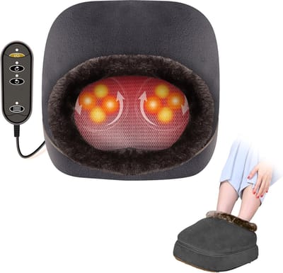 Voetmassage Apparaat Bloedsomloop – Voetmassage met Warmtefunctie – Bloedcirculatieapparaten - Voetmassage Apparaat Neuropathie - Foot Massager – Meerdere Intensiteitslevels - met Afstandsbediening - Zwart