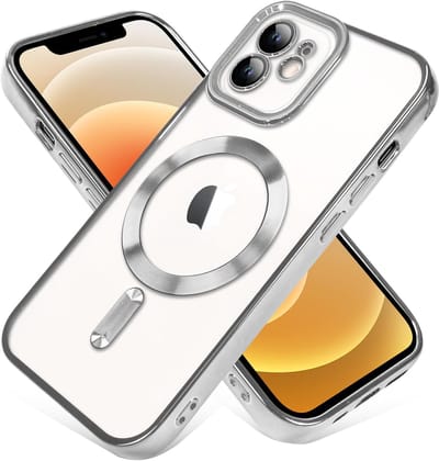 Telefoonhoesje Geschikt voor iPhone 11 – Siliconen Hoes met Chroom – Compatibel met MagSafe – Geïntegreerde Camerabescherming – Zilver – FuturiQ