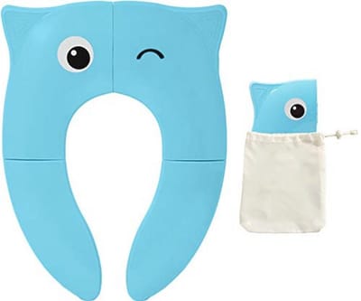 Toilet Zindelijkheidstraining Stoelhoes - Opvouwbare Antislip Siliconen Pads voor Kinderen - Draagbare Toiletbril met Draagtas (Blauw)