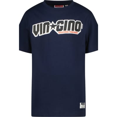 Vingino Basic-logo Dark Blue Maat: 16 | T-Shirts Outlet | Unisex | Blauw