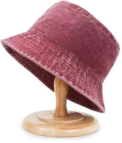 VHV-Unisex Bucket Hat - Vissershoed Dames & Heren - Katoenen Zonnehoed - UPF 50+ UV Bescherming - Opvouwbare Zomerhoed voor Wandelen Camping en Tuinieren - Wijnrood