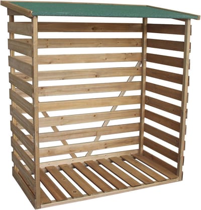 Brandhoutrek met achterwand - 120 cm - Bruin Hout