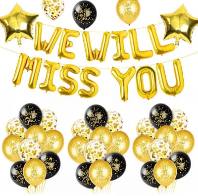 FeestmetJoep® Afscheid collega versiering - We will miss you goud